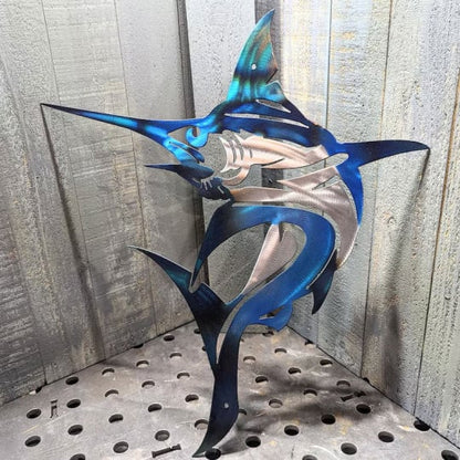 🎁Metal Bass Fish with Hooks Plasma Cut Sign Art Fishing Art Gone Fishing