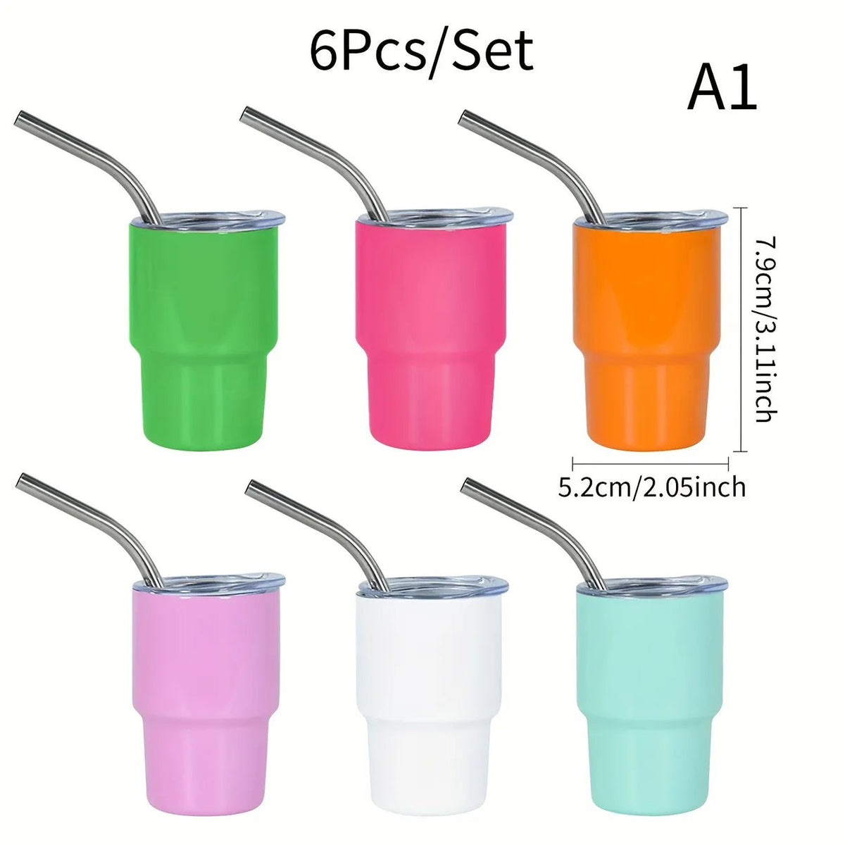 🔥Last Day Special Sale 49% OFF🍀3oz Mini Stainless Steel Wine , Mini Car Cups, Vacuum Shot Cup With Straw