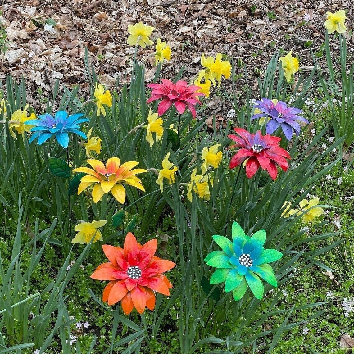 🔥Last Day Special Sale 49% OFF🍀Metal Flowers Garden Stakes🍀